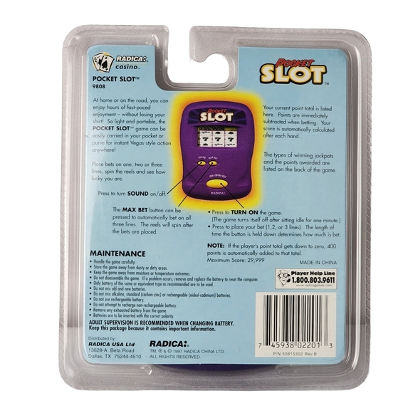 1997 Radica Casino Pocket Slot Handheld Machine Game - Picture 2 of 3